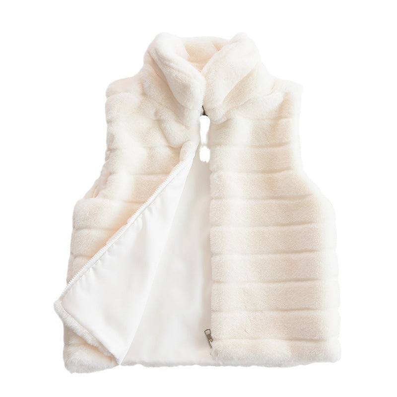 Veste matelassée pour dames en fausse fourrure à col montant Chic und Stil