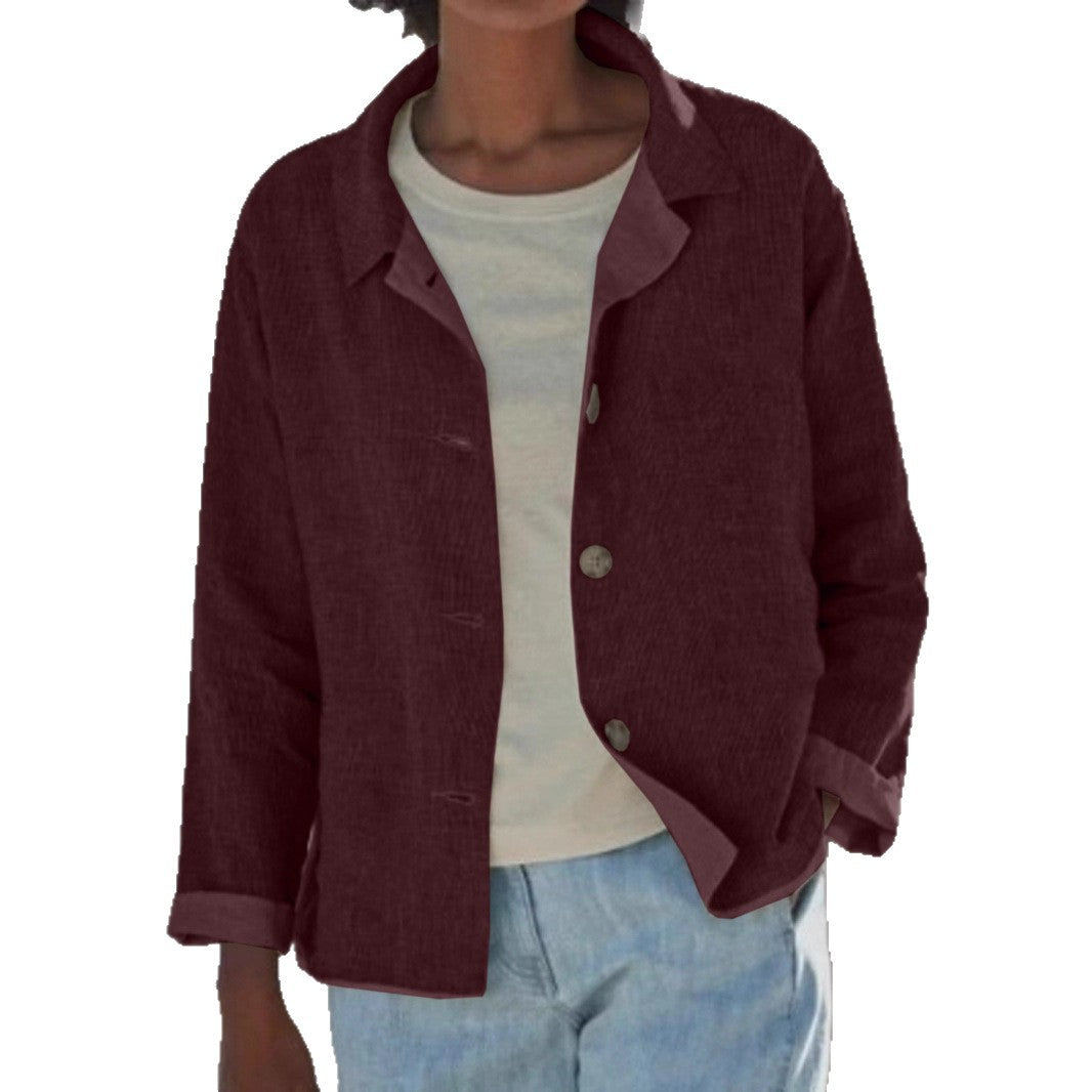 Ladies lightweight and casual cotton jacket with buttoned details Chic and Style