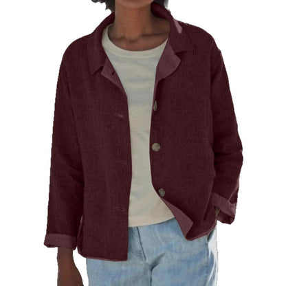 Ladies lightweight and casual cotton jacket with buttoned details Chic and Style