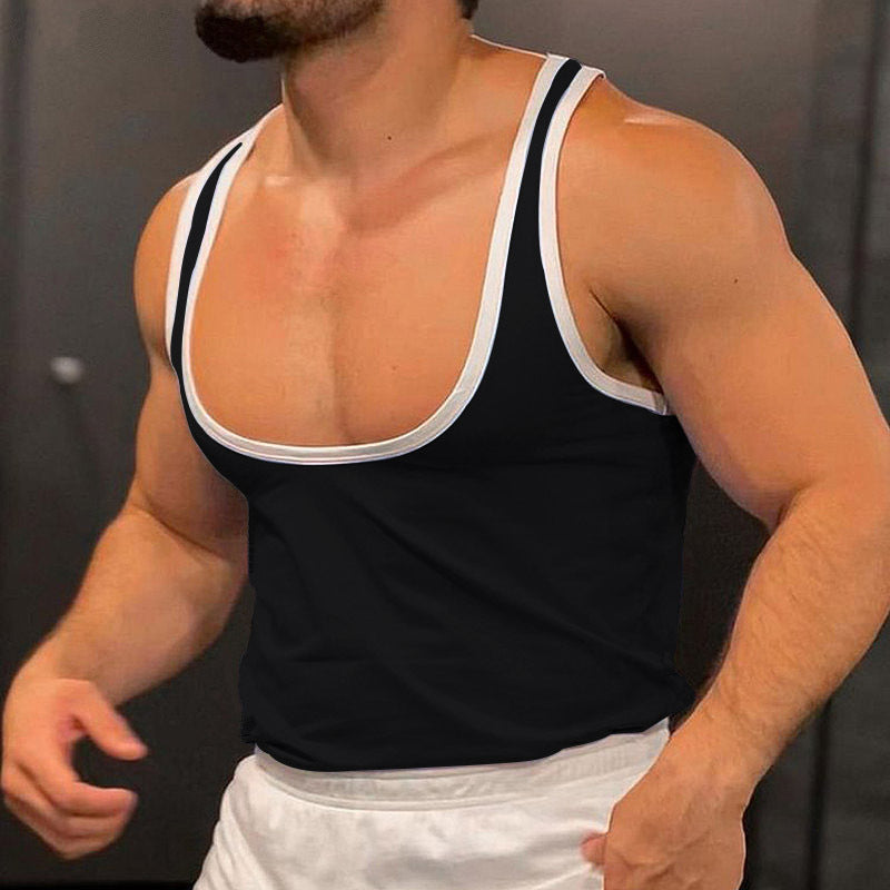 Hommes Débardeur de fitness respirant avec larges bretelles et ourlet plat Chic und Stil