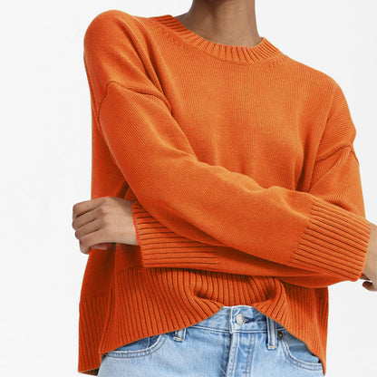 Dames Pull en tricot épais avec coupe large et design décontracté Chic und Stil