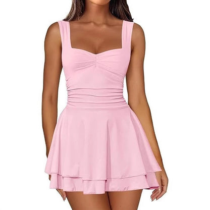 Robe skater pour femmes avec haut froncé et jupe évasée Chic und Stil