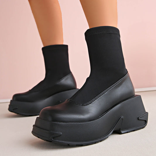 Baskets à plateforme pour femmes avec un design élégant de chaussette et semelle antidérapante Chic und Stil