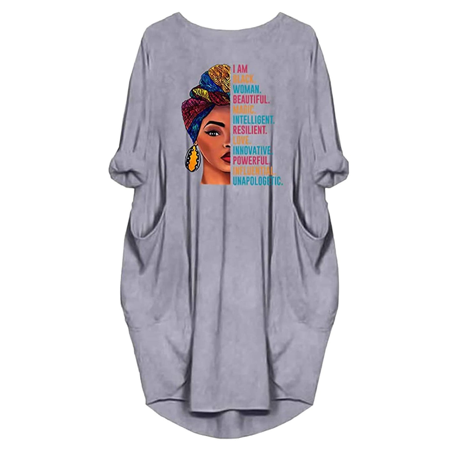 Robe pour femme avec une coupe décontractée et un motif créatif et des poches pratiques Chic und Stil