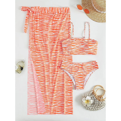 Chic und Stil Zebra Print Two-Piece Swimsuit Set for Women