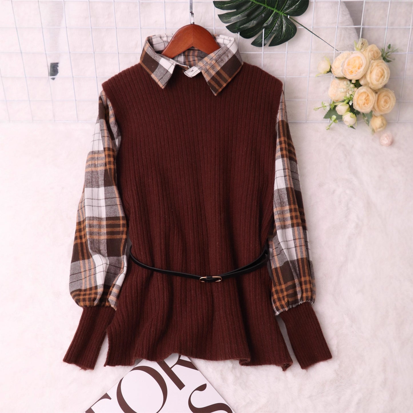Pullunder féminin à détails de chemise Chic und Stil