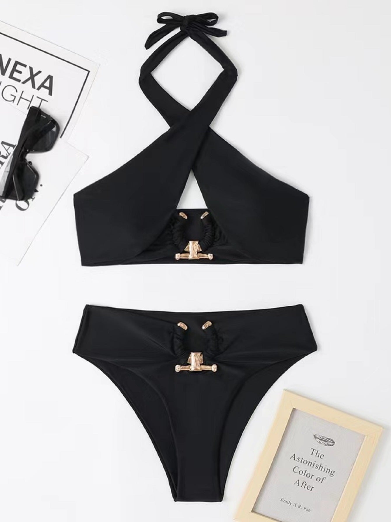 Women's bikini set with refined knot details and gold accents Chic and Style