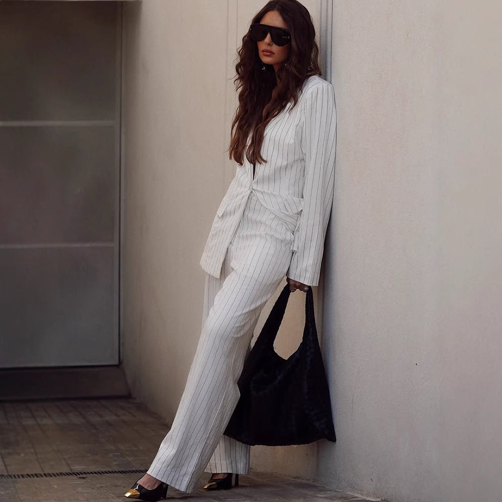 Dames ensemble élégant rayé Chic und Stil