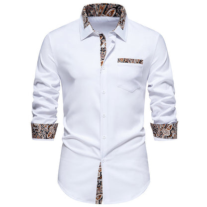 Chemise à manches longues classique pour hommes avec un motif paisley moderne Chic und Stil
