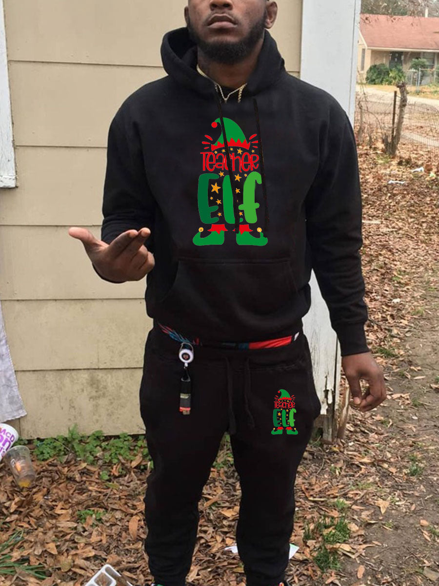 Women's hoodie and jogger pants set with festive Christmas pattern Chic and Style