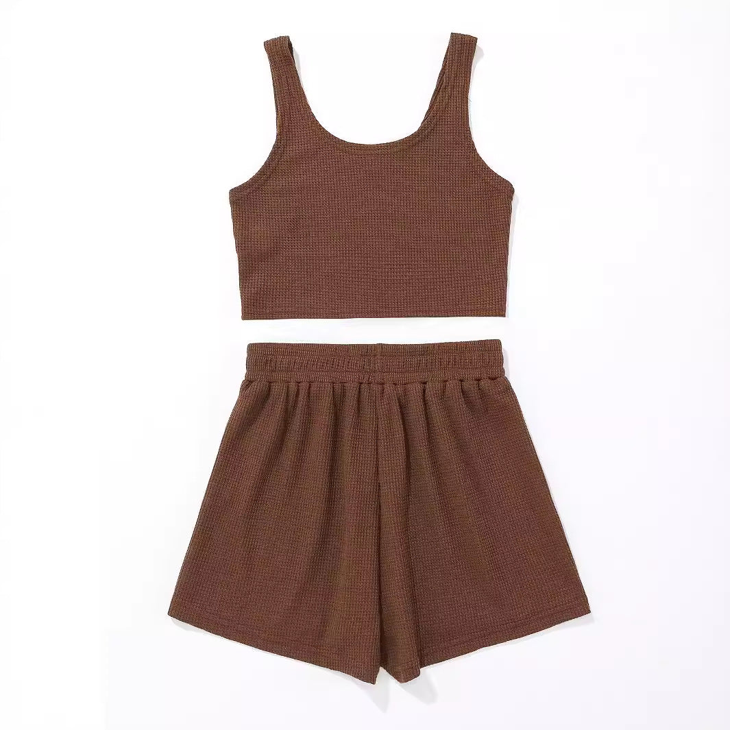 Ensemble de crop-top et shorts d'été pour femmes Chic und Stil