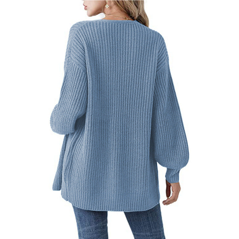 Dames Douce Gilet en Tricot avec Ouvertures Frontales Chic und Stil