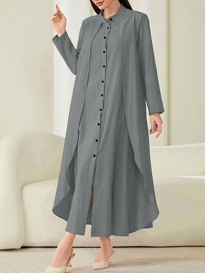 Robe midi pour femmes avec coupe fluide et patte de boutonnage Chic und Stil
