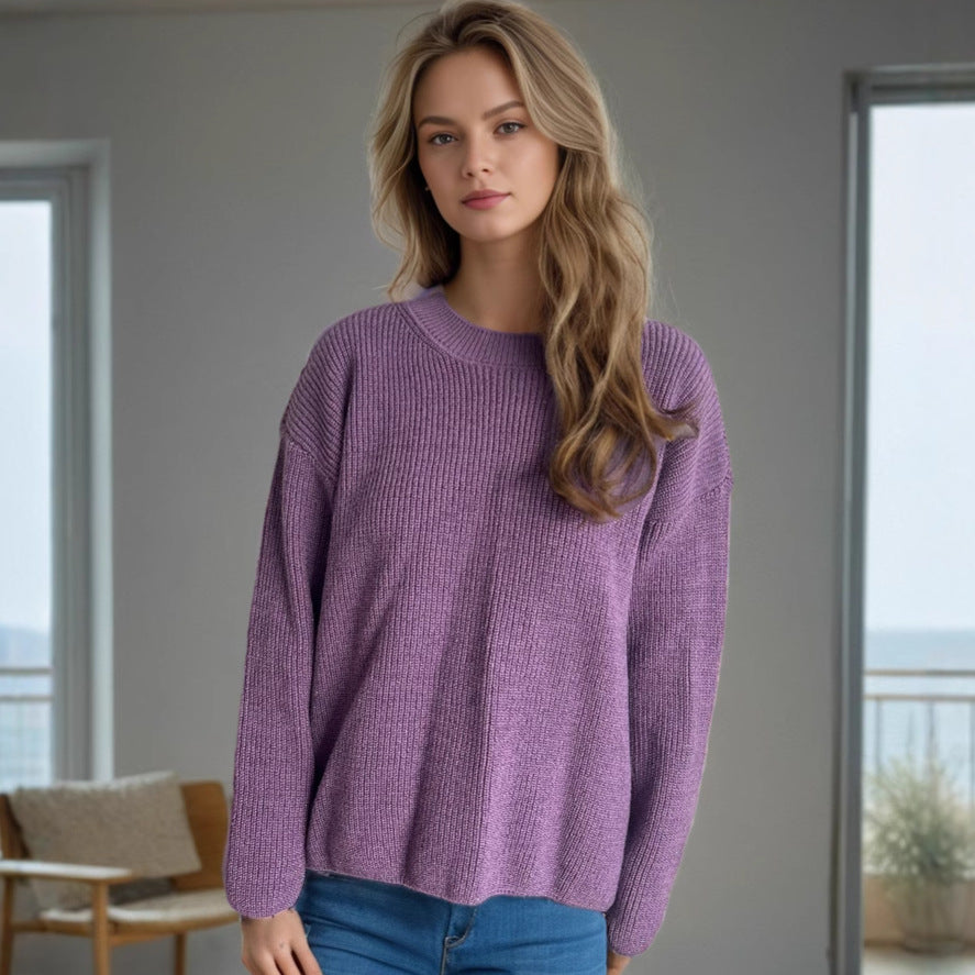 Pull en tricot décontracté pour femmes avec une coupe généreuse et une texture agréable Chic und Stil
