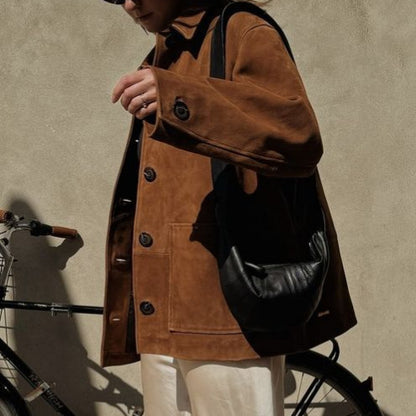 Dames élégante veste en daim dans un style surdimensionné Chic und Stil