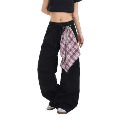 Baggy denim pants for women with practical fabric detail Chic und Stil