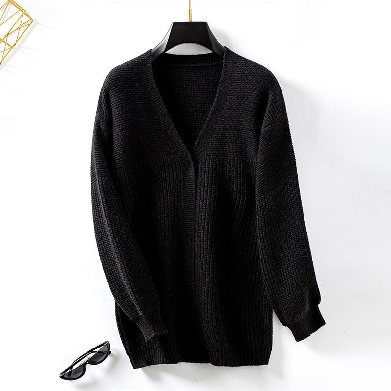 Cardigan décontracté pour dames avec décolleté en V et motif texturé Chic und Stil