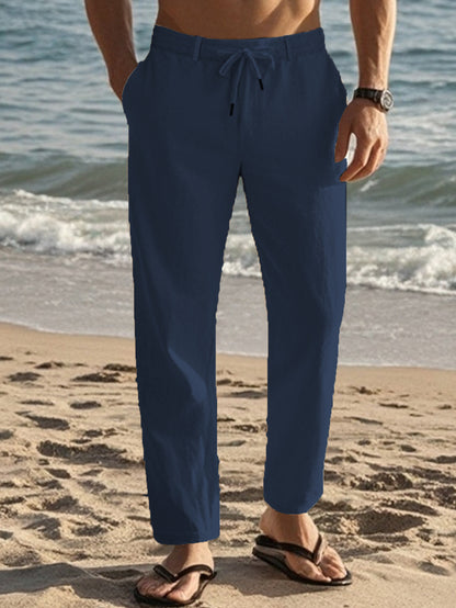 Casual Beach Pants for Men with Adjustable Drawstring and Convenient Side Pockets Chic and Style