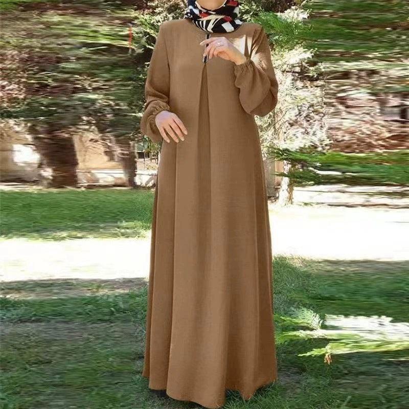 Robe maxi pour femmes avec col montant élégant et manches raglan Chic und Stil