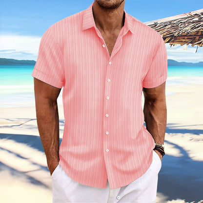 Chemise décontractée à manches courtes à rayures pour hommes Chic und Stil