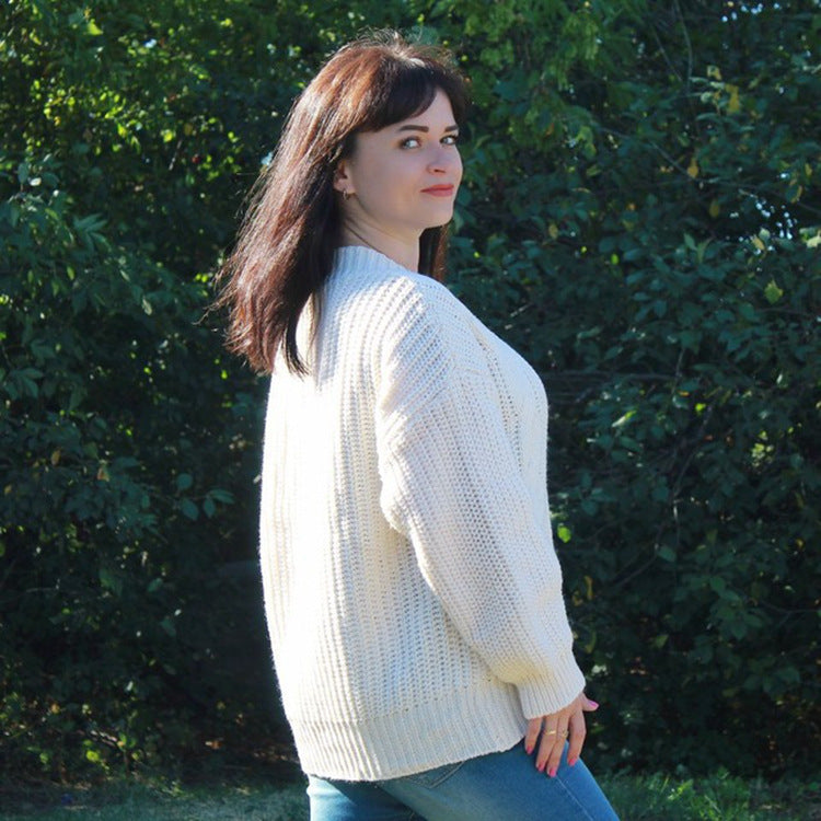 Dames Gros Tricot Cardigan avec Détails de Bouton Chic und Stil