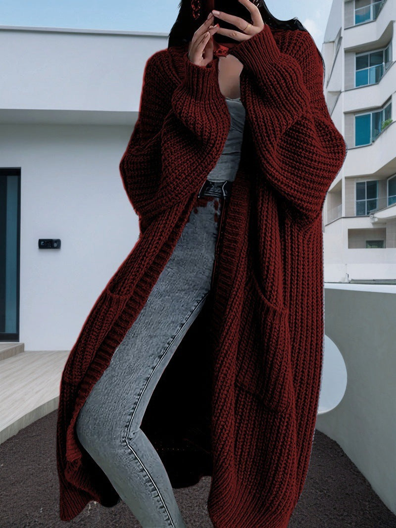 Cardigan long pour femmes avec une coupe décontractée et de grandes poches Chic und Stil