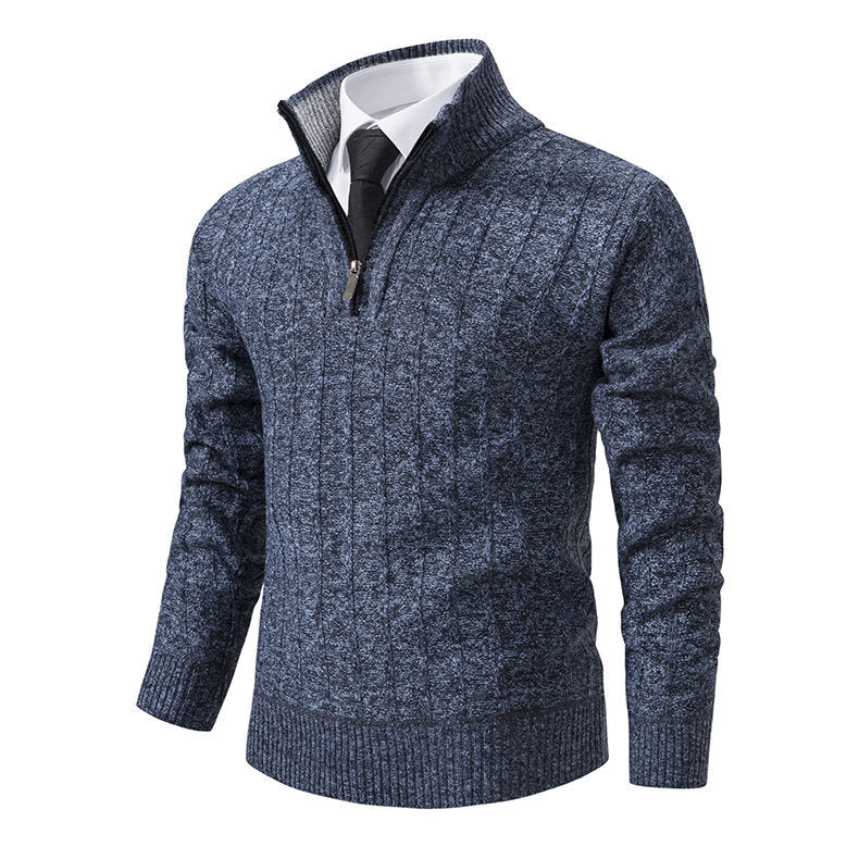 Hommes pull en tricot élégant avec demi-fermeture éclair Chic und Stil