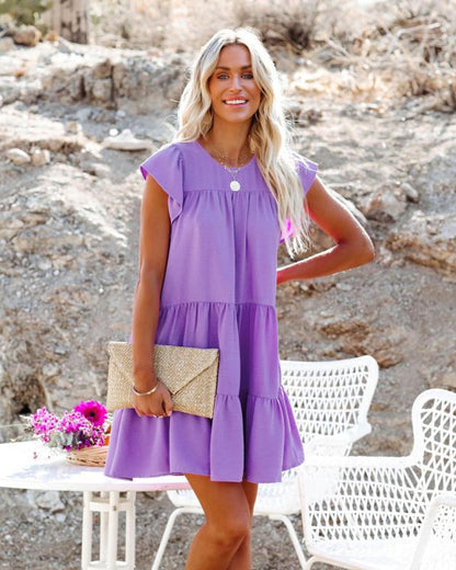 Robe mini à volants pour dames Chic und Stil