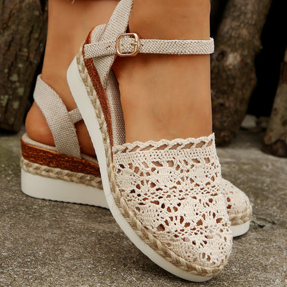 Dames espadrilles avec un design en crochet élégant et une semelle confortable Chic und Stil