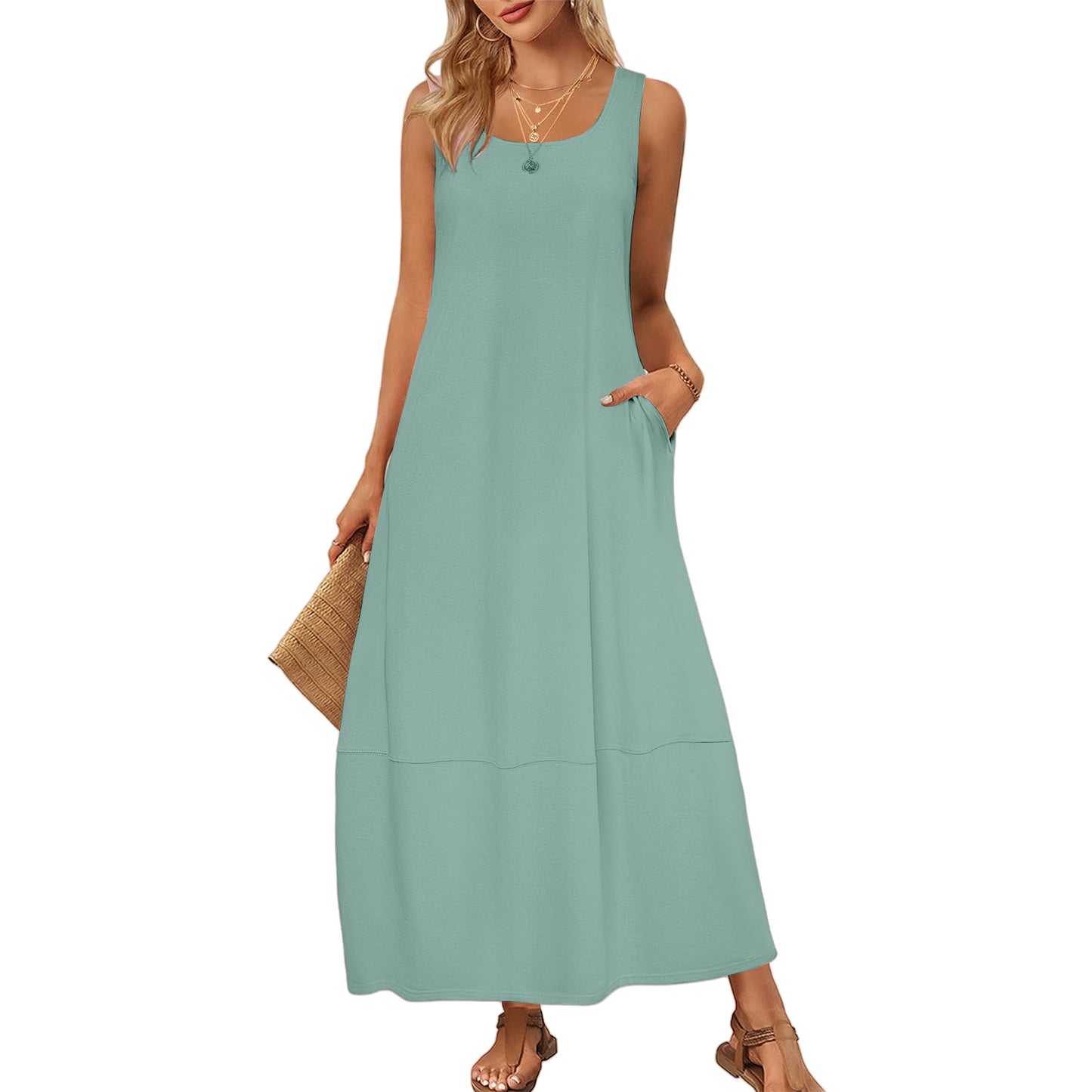 Robe maxi pour femmes à coupe décontractée avec poches pratiques Chic und Stil