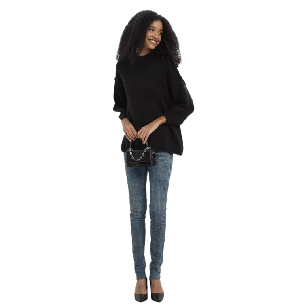 Pull en tricot élégant pour femmes avec col montant et coupe décontractée Chic und Stil