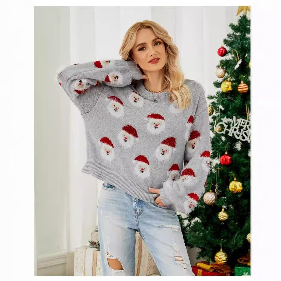 Pull confortable pour femmes avec motif de Noël Santa Chic und Stil
