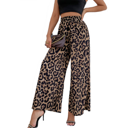 Wide-leg Palazzo pants for women with a modern leopard pattern Chic and Style