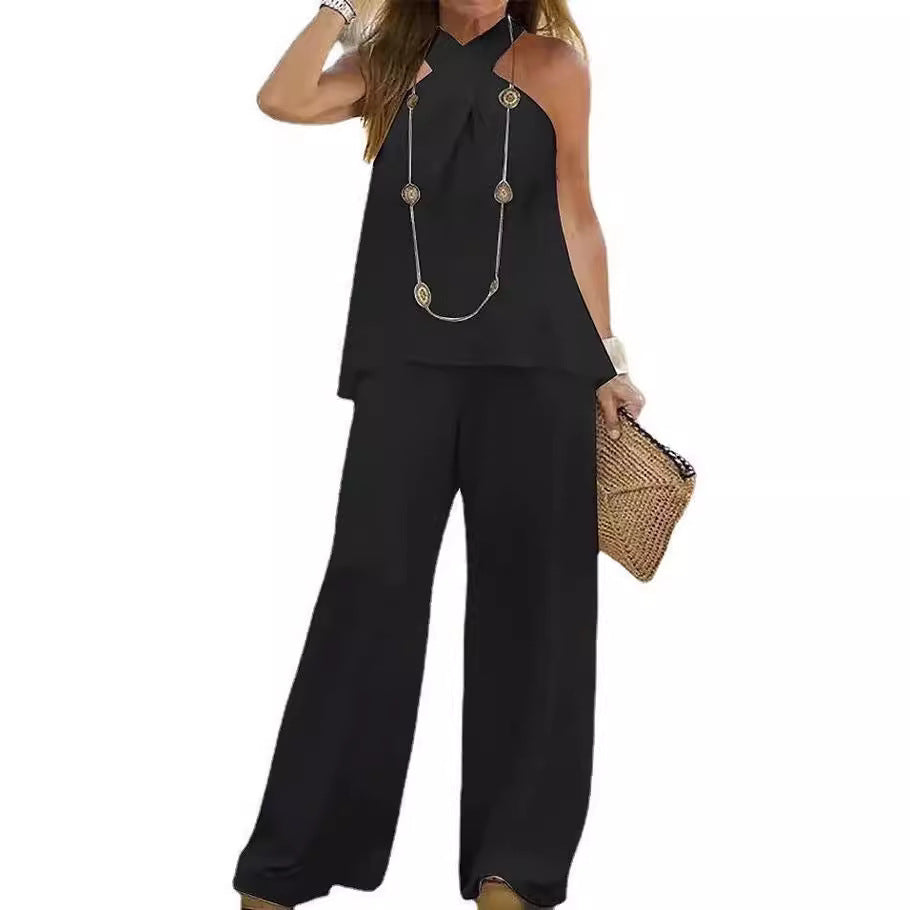 Women Elegant and airy set with wide pants Chic and Style