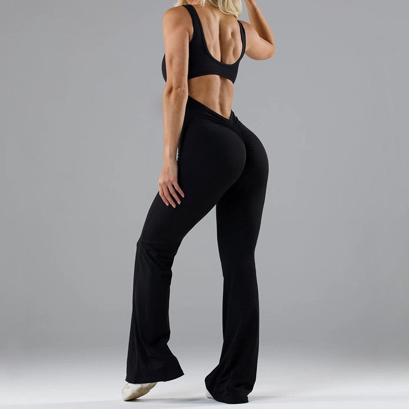 Women's Flared Sport Jumpsuit with Soft Material - Chic and Stylish