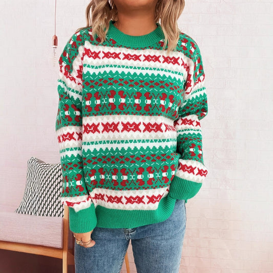 Pull en laine pour femmes avec motif festif et coupe décontractée Chic und Stil