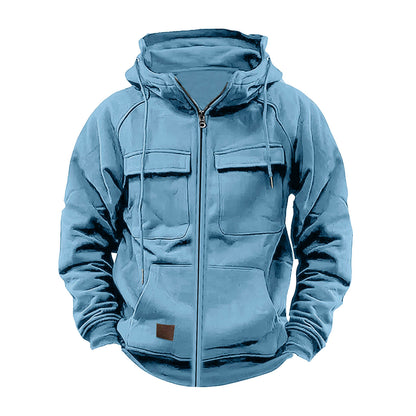 Functional jacket for men with hood and large pockets Chic and Style