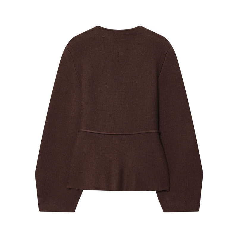 Pull-over à col en V pour femmes avec ceinture à nouer ajustable Chic und Stil