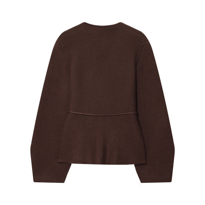Pull-over à col en V pour femmes avec ceinture à nouer ajustable Chic und Stil