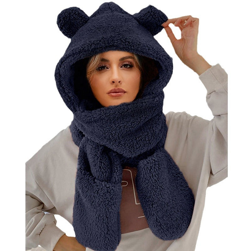Dames Bonnet Douillet avec Écharpe Chic und Stil