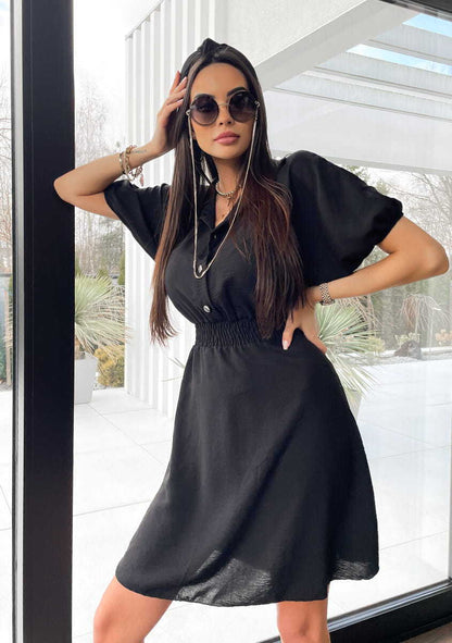 Robe chemise femme avec taille élastique et col tendance Chic und Stil
