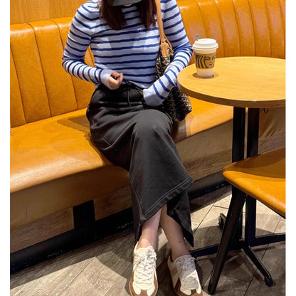 T-shirt à manches longues rayé pour femmes Chic und Stil