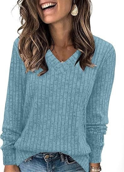 Dames V-cou tricot pull Chic und Stil