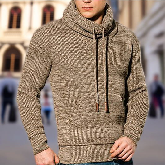Pull en tricot pour hommes avec col haut et poches latérales Chic und Stil