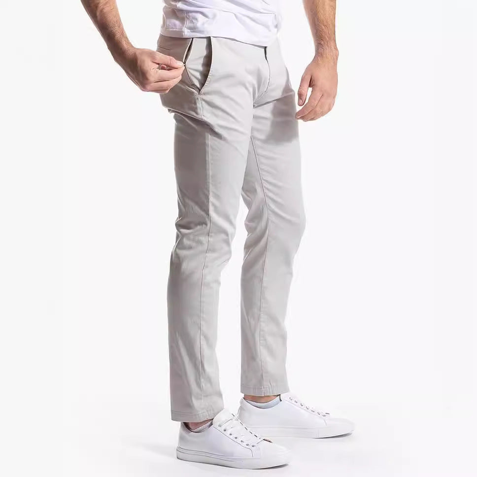 Slim-fit chino pants for men in breathable material Chic and Style