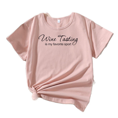 T-shirt de loisirs pour femmes Chic und Stil Vin Dégustation