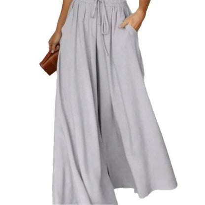 Pantalons Palazzo larges pour femmes avec taille élastique et poches latérales pratiques Chic & Stil