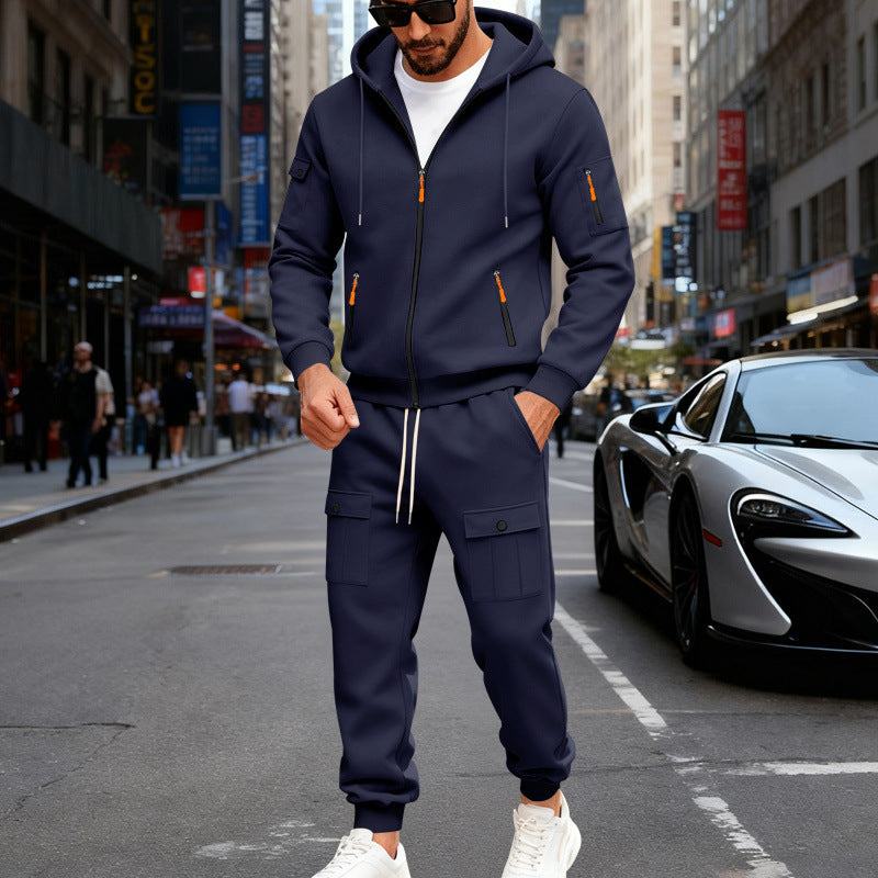 Chic und Stil men's sporty hoodie and cargo pants set