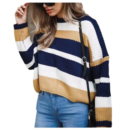 Pull femme avec des bandes larges dans un design tendance Chic und Stil