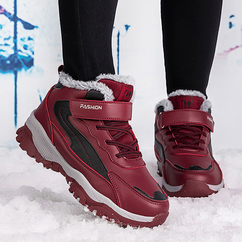 Dames Bottes d'hiver chaudes doublées avec semelle antidérapante et fermeture Velcro réglable Chic und Stil